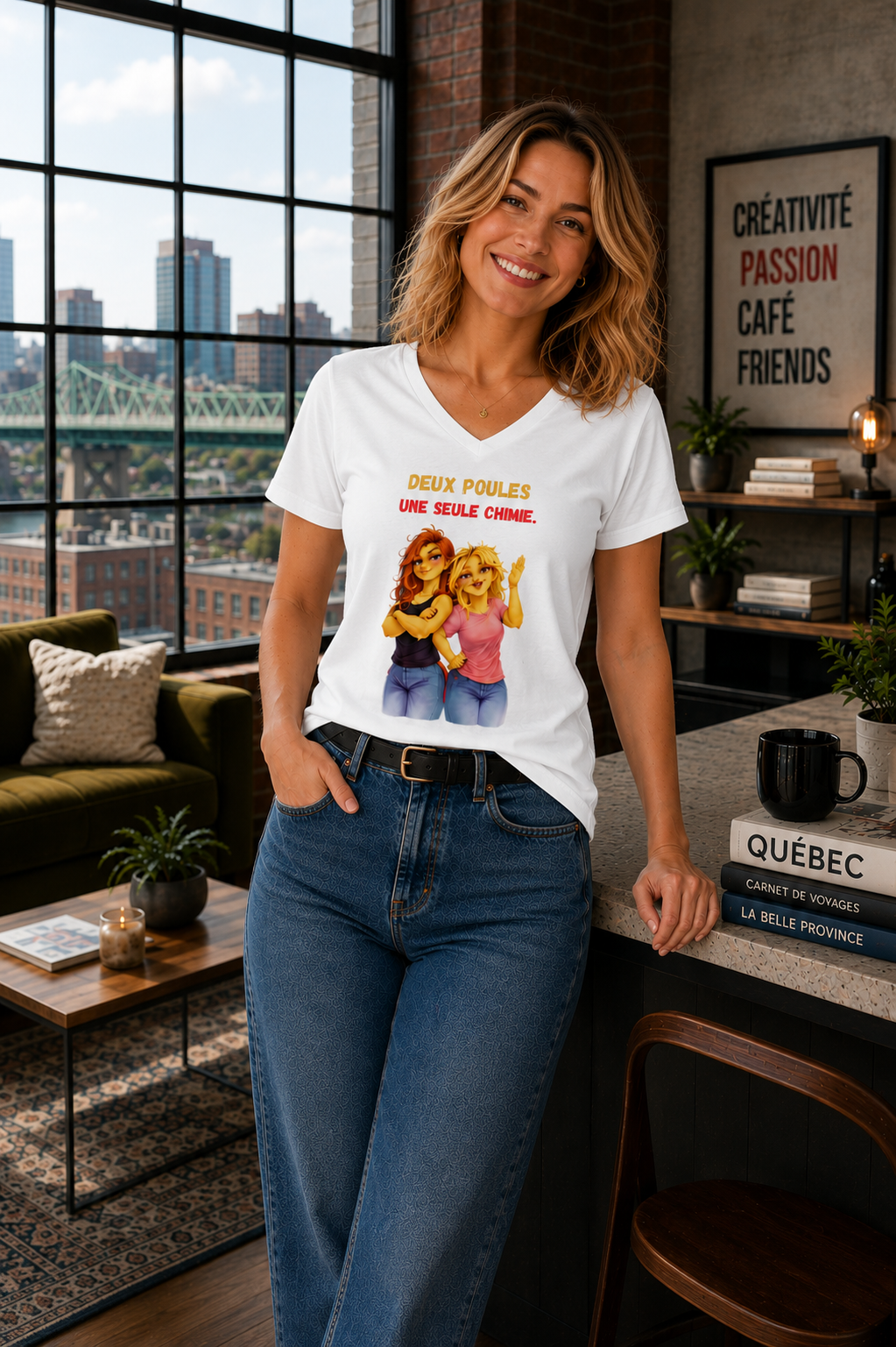 V-Neck Deux Poules — Une Chimie